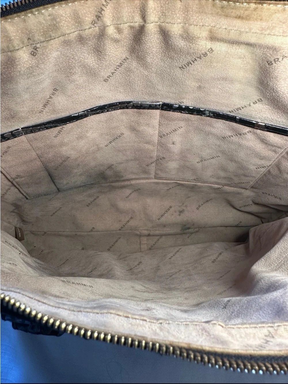 Brahmin Croc Embossed Leather Business Tote Laptop Bag